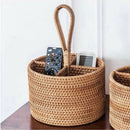 Hand-Woven Wicker Straw Storage Basket Portable Four Compartment ClassificatT4I5