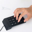 Portable 2.4G Wired Digital Keyboard USB Number Pad 18 Keys Numeric Keypad 3c