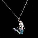 Blue Crystal Mermaid Mood Necklace Color Change Pendant Liquid Thermo