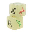 2x Glow In Dark Cubes Fun 6 Sided  Die Play Toys