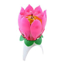 1pcs Lotus Flower Candle Musical Blossom Candles Happy Birthday Party Supply