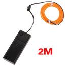 2M Orange Flash Flexible Neon Light Glow El Strip Tube Wire Rope+Battery Ca