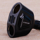 BLACK Car LCD Cigarette Lighter Socket Splitter 2 Dual USB Charger Power Adapter