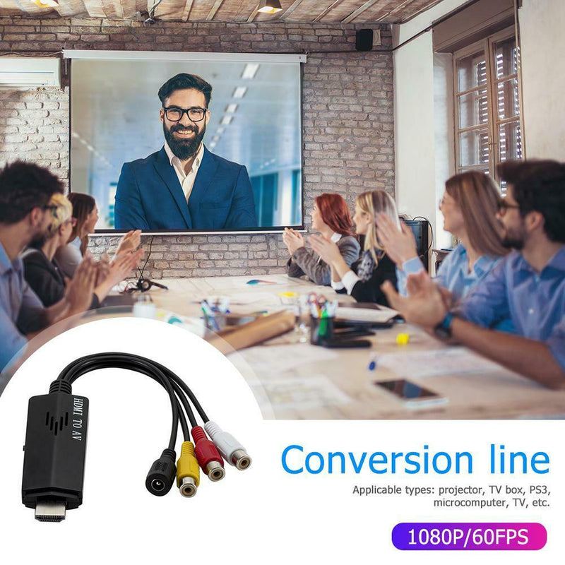1080P HDMI to AV Convert Cable Male to 3RCA Composite Female Adapter Cord