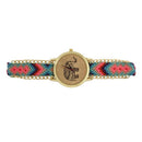 Multicolor elephant watch Quartz watch braided bracelet (red)