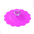 Silicone Large Diamond Cup Cover Heat Resistant Sealed Cups Lid (Purple) A