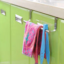Stainless Steel Kitchen Bathroom Door Hook Towel Bar Rack Hanging Rail Fixtur
