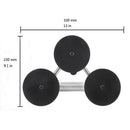 1X(Heavy Duty Triple Locking Suction Cup Pad, Aluminum 3 Plates Hand Vacuum
