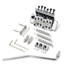 6 String Durable Tailpiece Double Tremolo Bridge Saddle Replace Parts Chrome