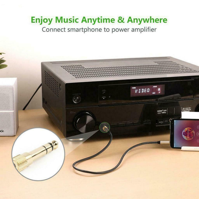 3.5 Mm Stereo Jack To 6.35 Mm Headphones Audio Mono Jack AUX