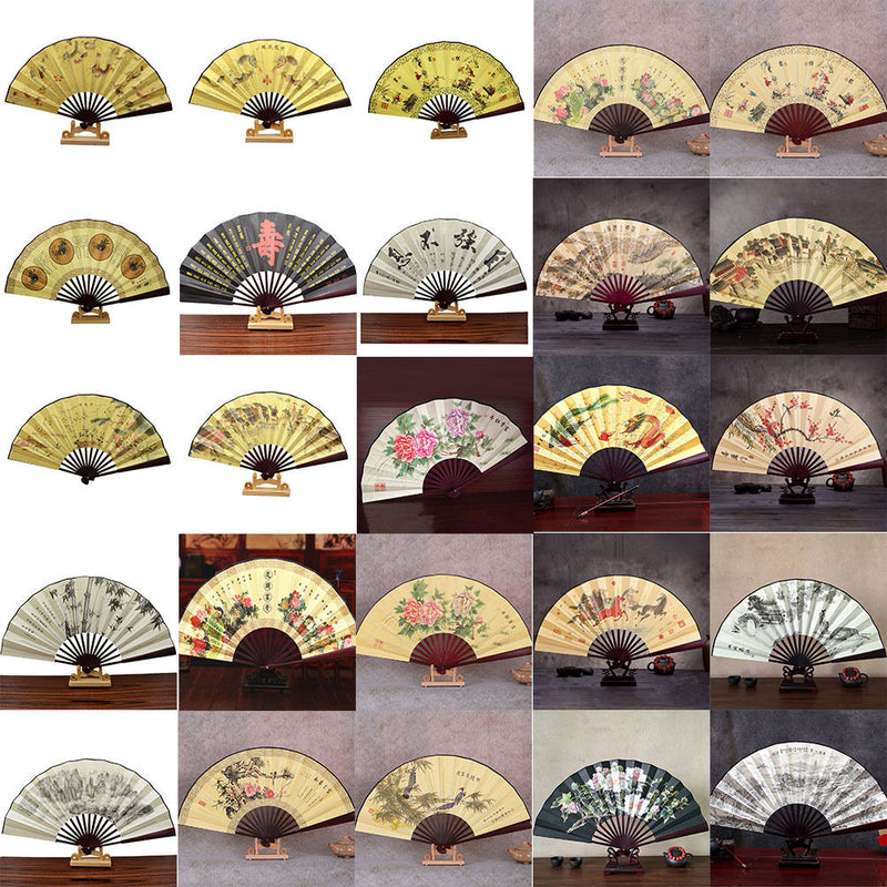 1x Chinese Japanese Silk Folding Hand Held Pocket Fan Party Dance gtJCAUB Gw
