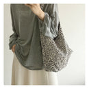 Fashion Cotton Shoulder Tote Bag Female Leopard Pattern Travel Top-handle Clutch