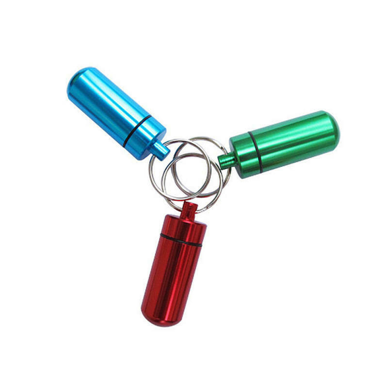 5x Medicine Pill Case Pill Box Pill Holder Bottle Container w/ Keychain EPH ROY