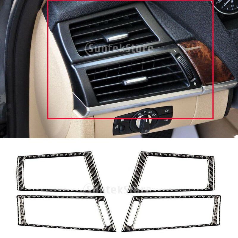 4PCS CARBON FIBER INNER SIDE AIR VENT COVER For BMW e70 e71 X5 X6 2008-2013