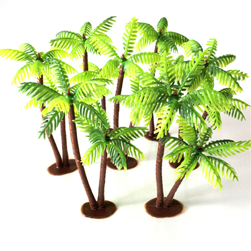 Mini Coconut Tree Plastic Green Water plants Aquarium Fish Tank plants M&