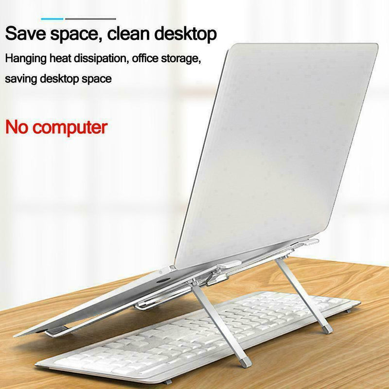 1* Portable Laptop Stand Aluminum Foldable Holder 4 Cooling Height Levels S5J8