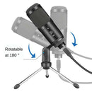 Pro USB PC Laptop Condenser Microphone w/ Stand Studio Recording Black