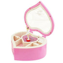 Heart Shape Dancing Ballerina Music Box Plastic Jewellery Box Carousel Hand L3A6