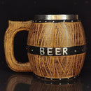 Wood Mug Beer Coffee Mug Tea Cup Wooden Barrel Beer Mug Steel