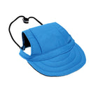 Baseball Hat Sun-shading Bucket Cap with Ear Holes For Small Pet Dog Blue S