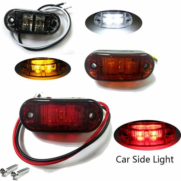 Super White 12V LED Side Marker Clearance Light Lamp Car Truck Trailer Caravan