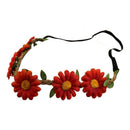 Women Boho Style Floral Flower Hairband Headband for Festival Party Wedding