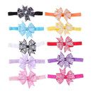 10pcs Fashion Baby Kids Print 10 Color Bowknot Princess Hairband Headband