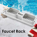 Adjustable Faucet Rack Kitchen Bathroom Drain Holders Soap Dishcloth Shelf