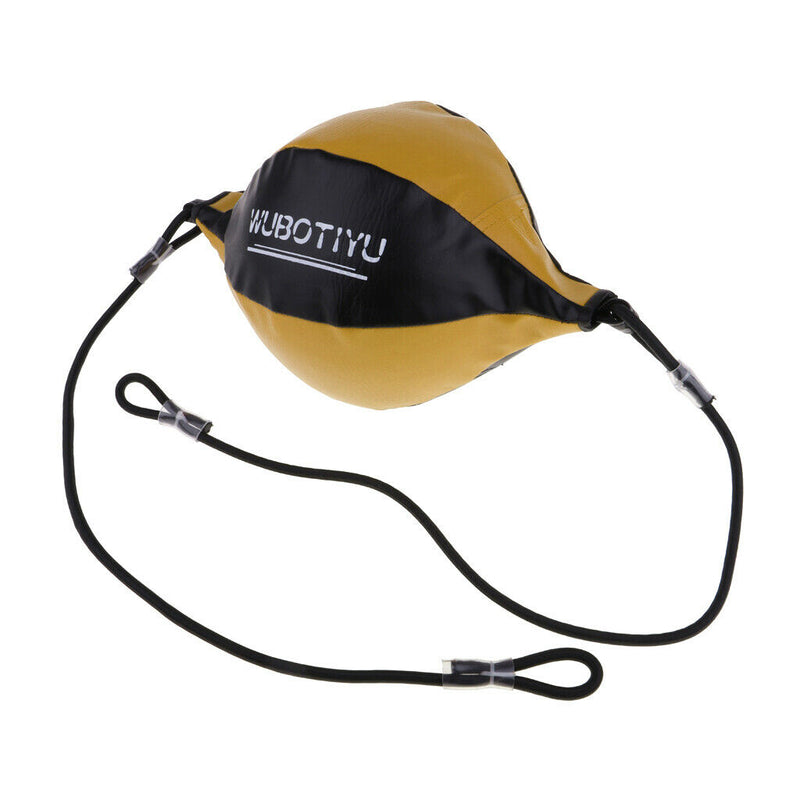 Double PU End Boxing Speed Dodge Training Ball Punching Sparring Bag Yellow