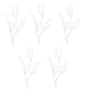 5pcs Simulation Plastic Tree Branches Twig Plants Home Wedding Decor -White