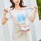 Women PU Leather Crossbody Cute Cartoon Cat Mini Square Shoulder Bag (Pink)