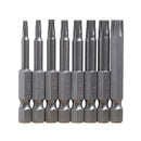 8pcs/Set 1/4 Inch 50mm T8-T40 Magnetic Torx Screwdriver Bits Kit