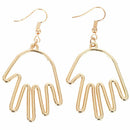 Cute Fashion Big Hollow Hand Palm Alloy Drop Earrings Unique personality je D2E9