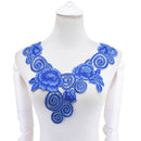 Embroidered floral lace neckline neck collar trim clothes sewing applique 1pc ME