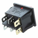 5 Pcs x Red Light Illuminated Double SPST ON/OFF Snap IN Boat Rocker Switch
