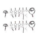 24pcs Fly Fishing Rod Guides Tip Repair Kit DIY Eye Rings Different Size