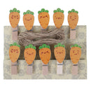 10pcs / set of carrot wooden photos folder with twine party decoratio_