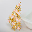 Crystal Rhinestone Enamel Tree Brooch Pin Wedding Party Christmas Gift