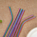 Multicolor Colorful Stainless Steel Straws 10.5 Inch 8.5 Inch Reusable Rain
