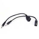 3.5mm Male AUX Audio Plug Jack To USB 2.0 Female Converter Cable Cord For Car Fw