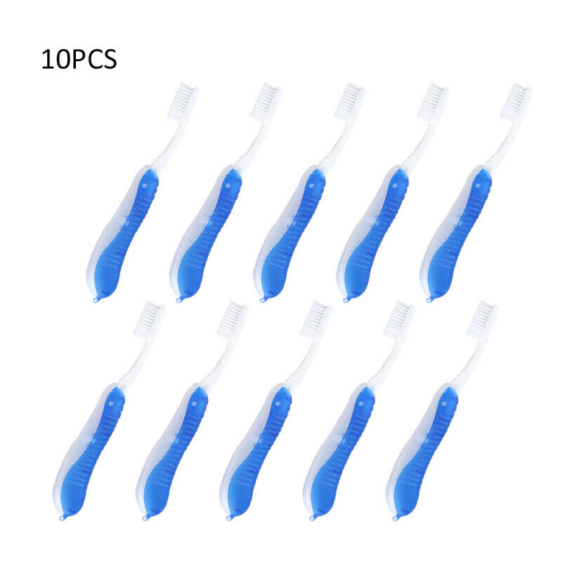 10PCS Foldable Folding Toothbrush Soft Bristle Outdoor Portable Travel Hiking gd