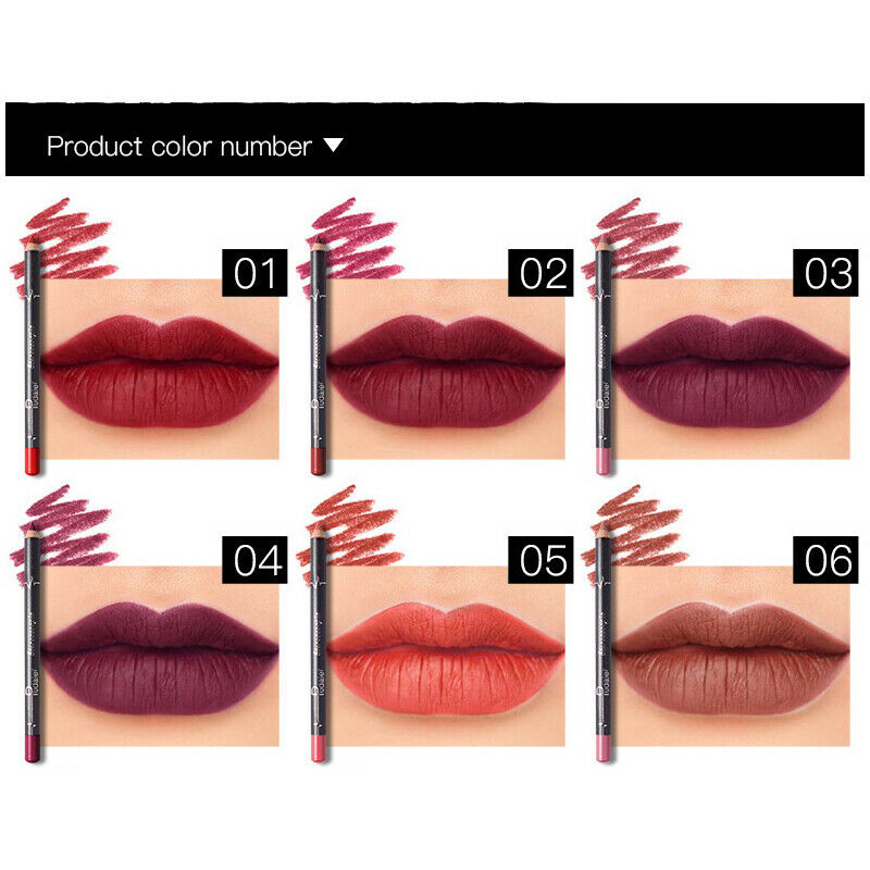 pudaier 12pcs Makeup Matte Lip Pencil Cosmetic Kit Waterproof Long Lasting  X1F3