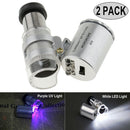 2 Pack 60X Portable Magnifier Miscroscope Jewelry Eye Loupe Magnifying Glass