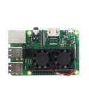 Mini Dual Fans Radiator Copper Heatsink PC Case Cooler for RPi 3B/2B/B+