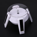 Solar Powered 360 Degree Jewelry Rotating Display Stand Turn Table LED Ligh