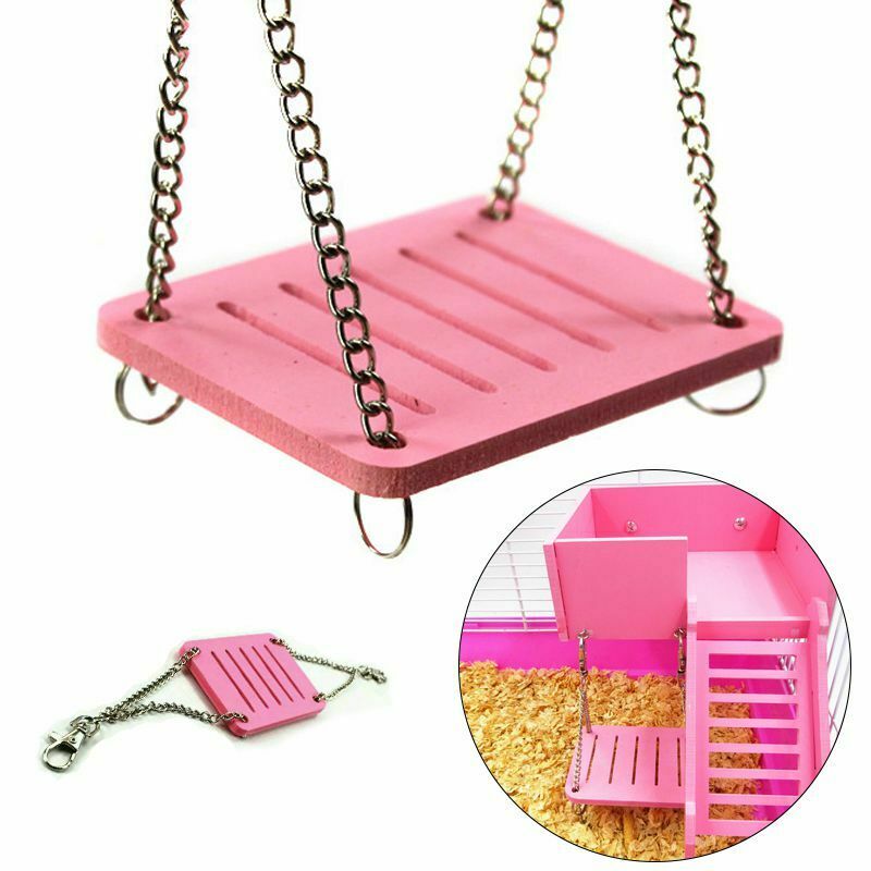 Hamster Toys Swing Hanging Gadget Wooden Cage Accessories Supplies Amuse Mo