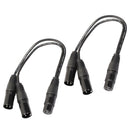 2Pack XLR Y-Splitter Cable, 3Pin Female Plug To 2 Male Microphone Cable 1ft
