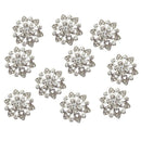 10Pcs Rhinestone Flower Sewing Buttons Wedding Party Decor DIY Craft 22mm