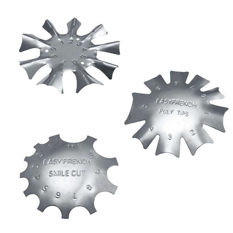 3 Size French Metal Cutter Tool Nail Art Smile Line Edge Trimmer Stencil