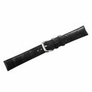 20mm Black Veritable Leather Bracelet with Buckle to Watch